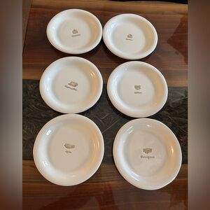 Williams Sonoma white ceramic cheese appetizer embossed plates (6)
